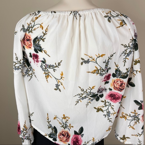 OFF THE SHOULDER boho floral blouse M cream - Picture 5 of 9